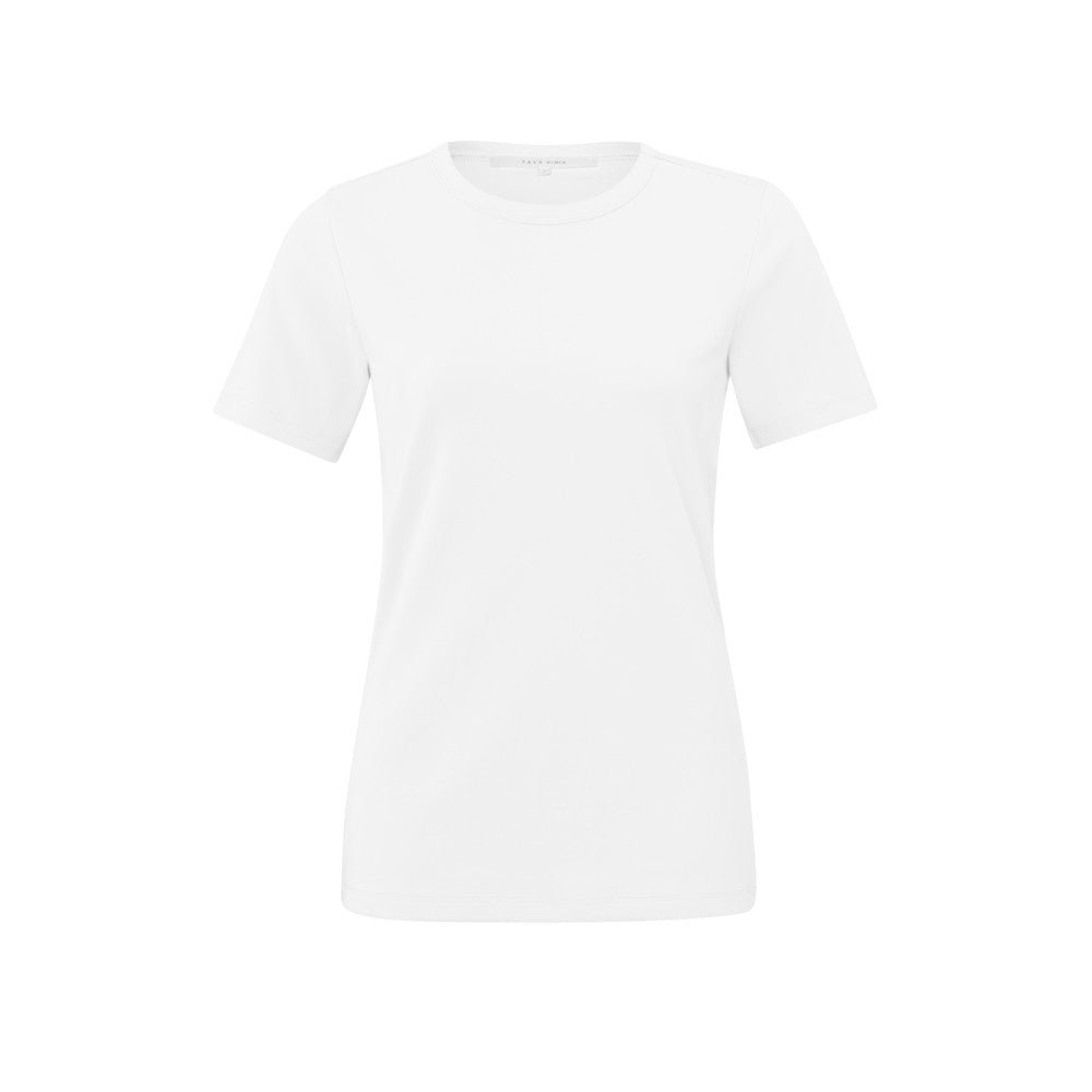 YAYA | Wit T-shirt met korte mouwen en ronde hals - wit - 01-719047-N