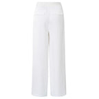 YAYA | Geweven high waist broek met wijde pijpen en naaddetails - crispy white - 01-301206-507