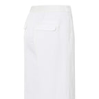 YAYA | Geweven high waist broek met wijde pijpen en naaddetails - crispy white - 01-301206-507