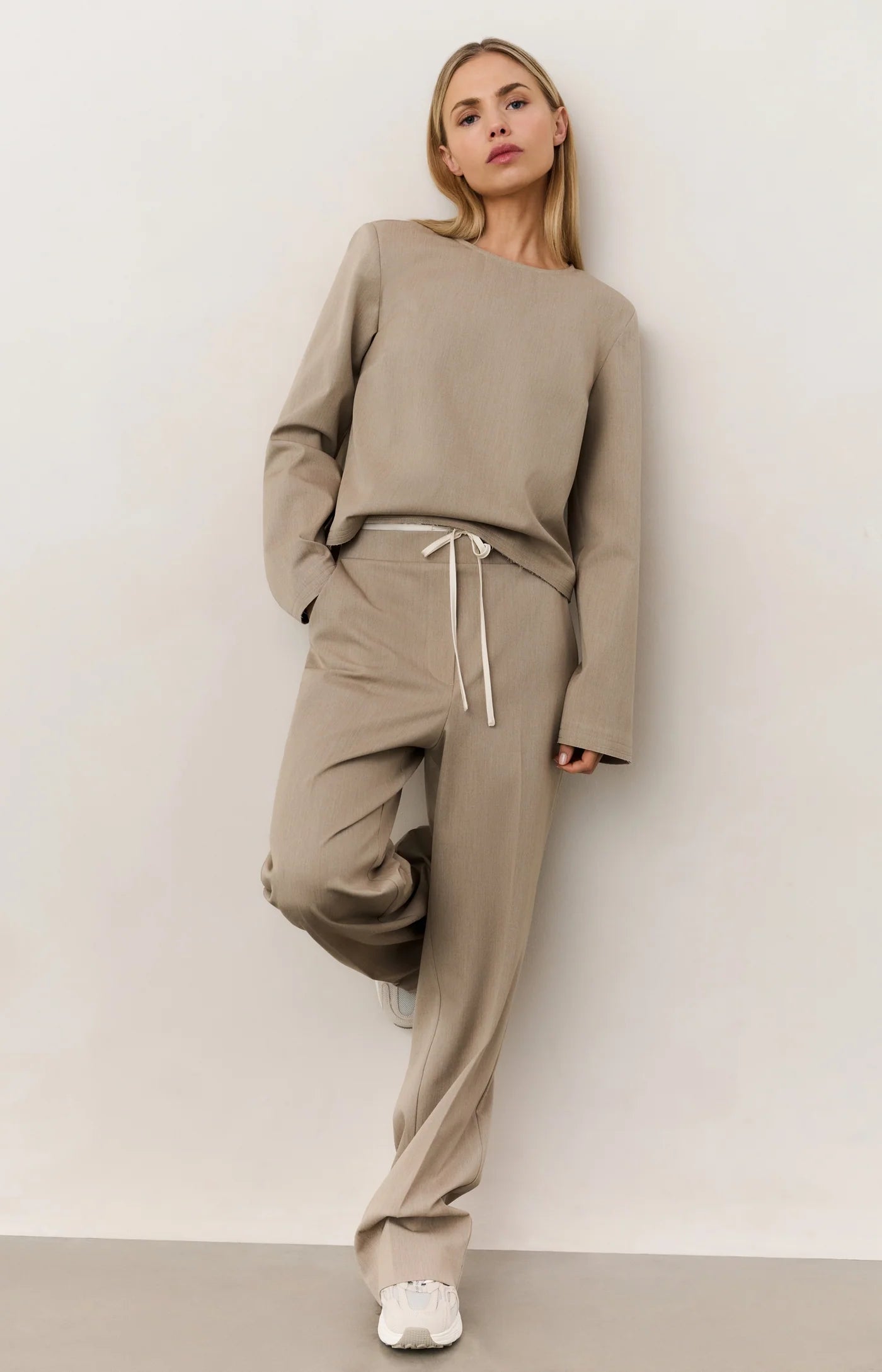 YAYA | Wide Leg Broek Sand Beige Melanie