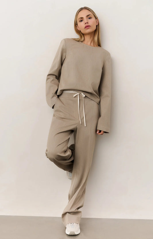 YAYA | Wide Leg Broek Sand Beige Melanie