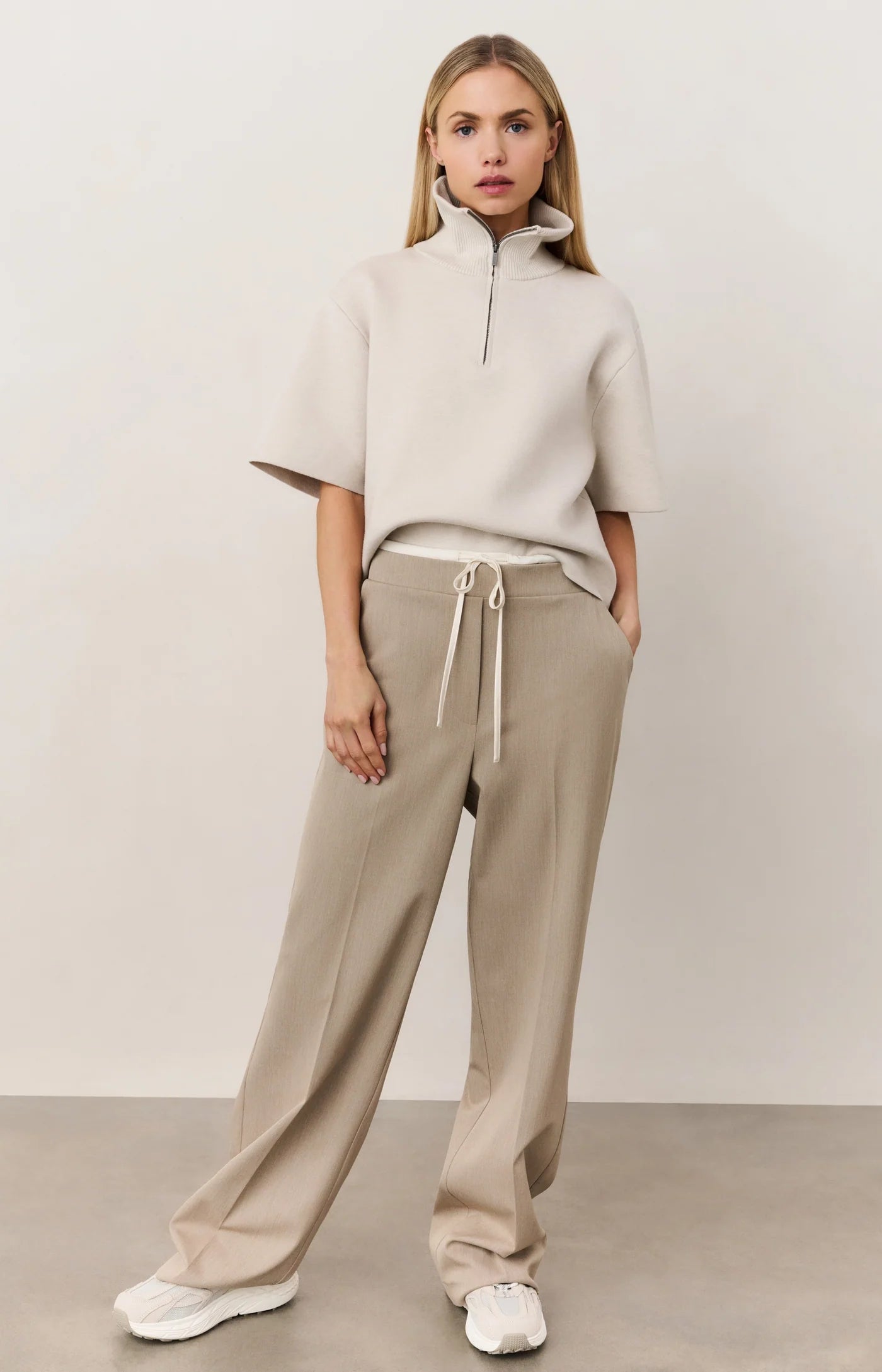 YAYA | Wide Leg Broek Sand Beige Melanie