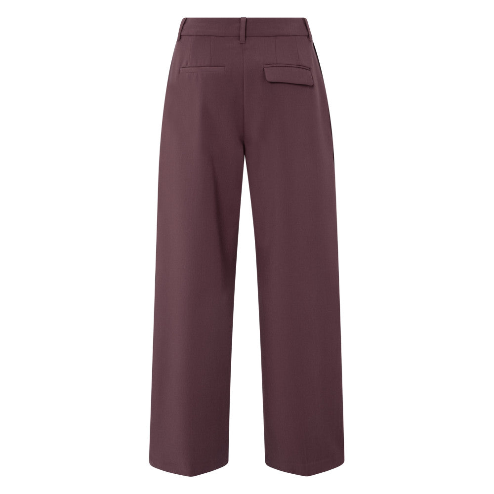 YAYA | Pantalon Met Wijde Pijpen Bordeaux
