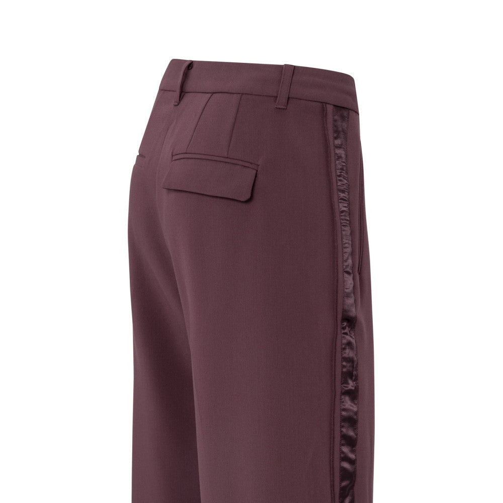 YAYA | Pantalon Met Wijde Pijpen Bordeaux