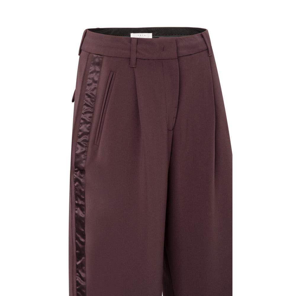 YAYA | Pantalon Met Wijde Pijpen Bordeaux