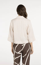 Yaya | Blazer met Kimonomouwen en Knopen Cloud Creme White