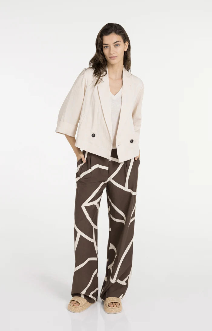 Yaya | Blazer met Kimonomouwen en Knopen Cloud Creme White