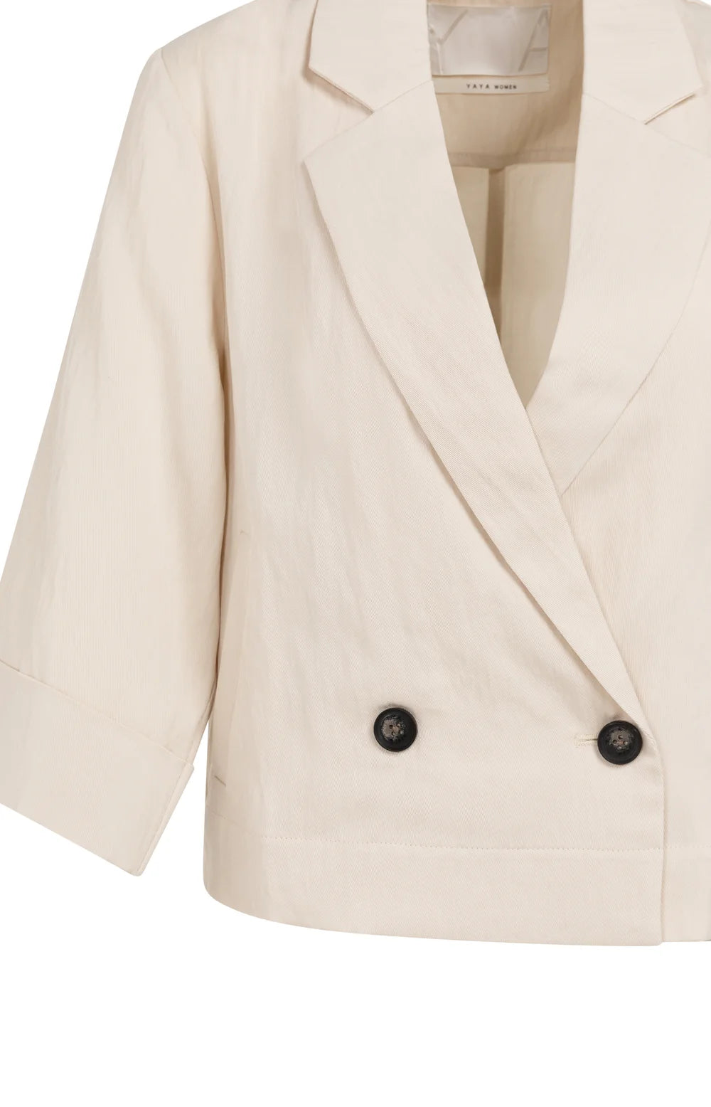 Yaya | Blazer met Kimonomouwen en Knopen Cloud Creme White