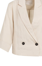 Yaya | Blazer met Kimonomouwen en Knopen Cloud Creme White