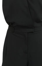 Yaya | Mouwloze Playsuit met Overslag-Effect Black