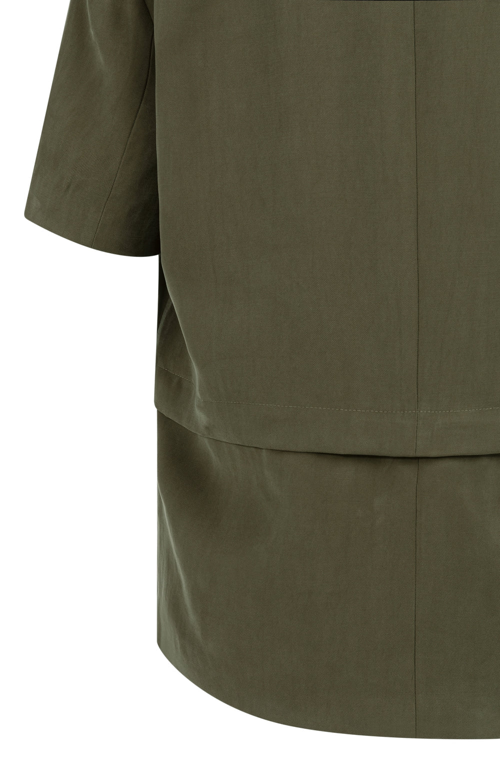 YAYA | Gewezen Blazer Met Korte Mouwen En Afritsbare Zoom Army Green