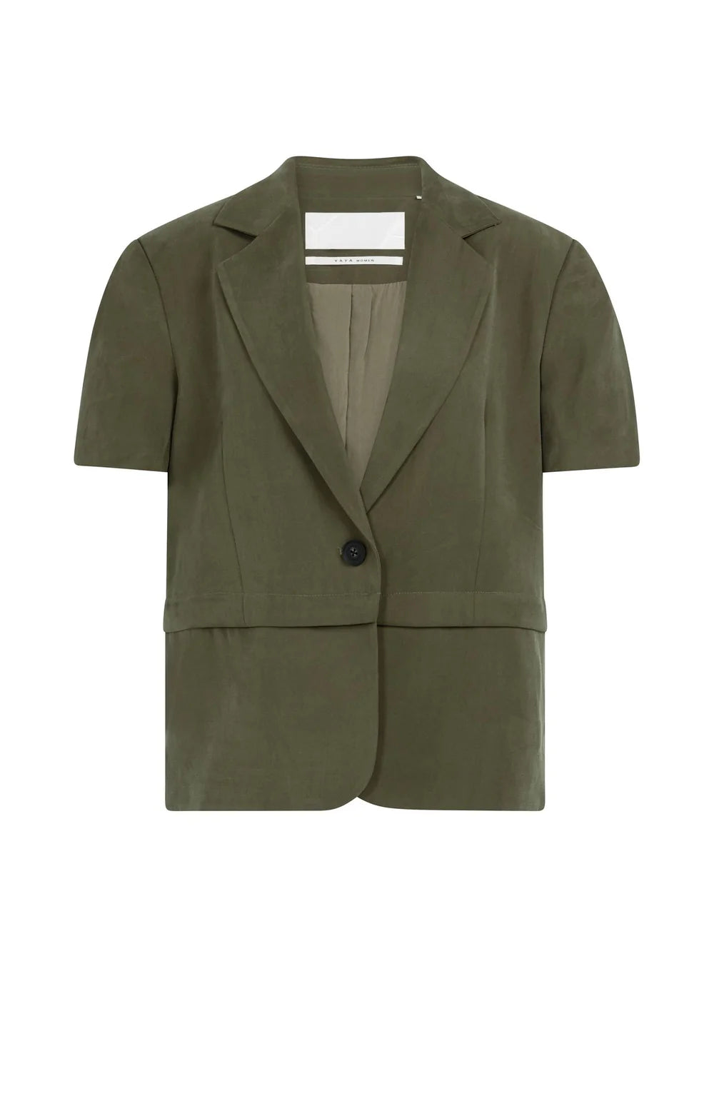 YAYA | Gewezen Blazer Met Korte Mouwen En Afritsbare Zoom Army Green