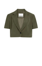 YAYA | Gewezen Blazer Met Korte Mouwen En Afritsbare Zoom Army Green
