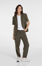 YAYA | Gewezen Blazer Met Korte Mouwen En Afritsbare Zoom Army Green