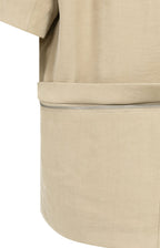 YAYA | Geweven Bazer Met Korte Mouwen Afritsbare Zoom Crockery Brown