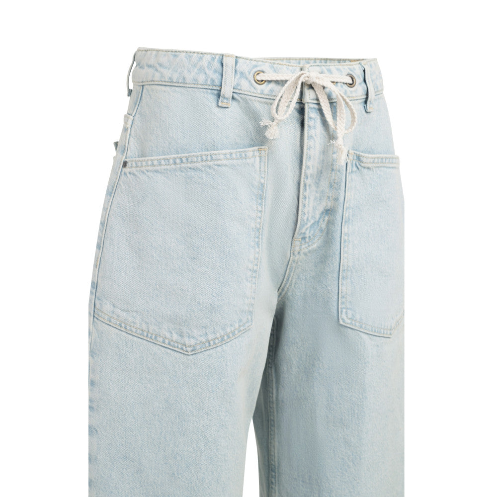 Yaya | Gekleurde Denim Koordsluiting Light Denim