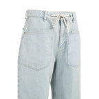 Yaya | Gekleurde Denim Koordsluiting Light Denim