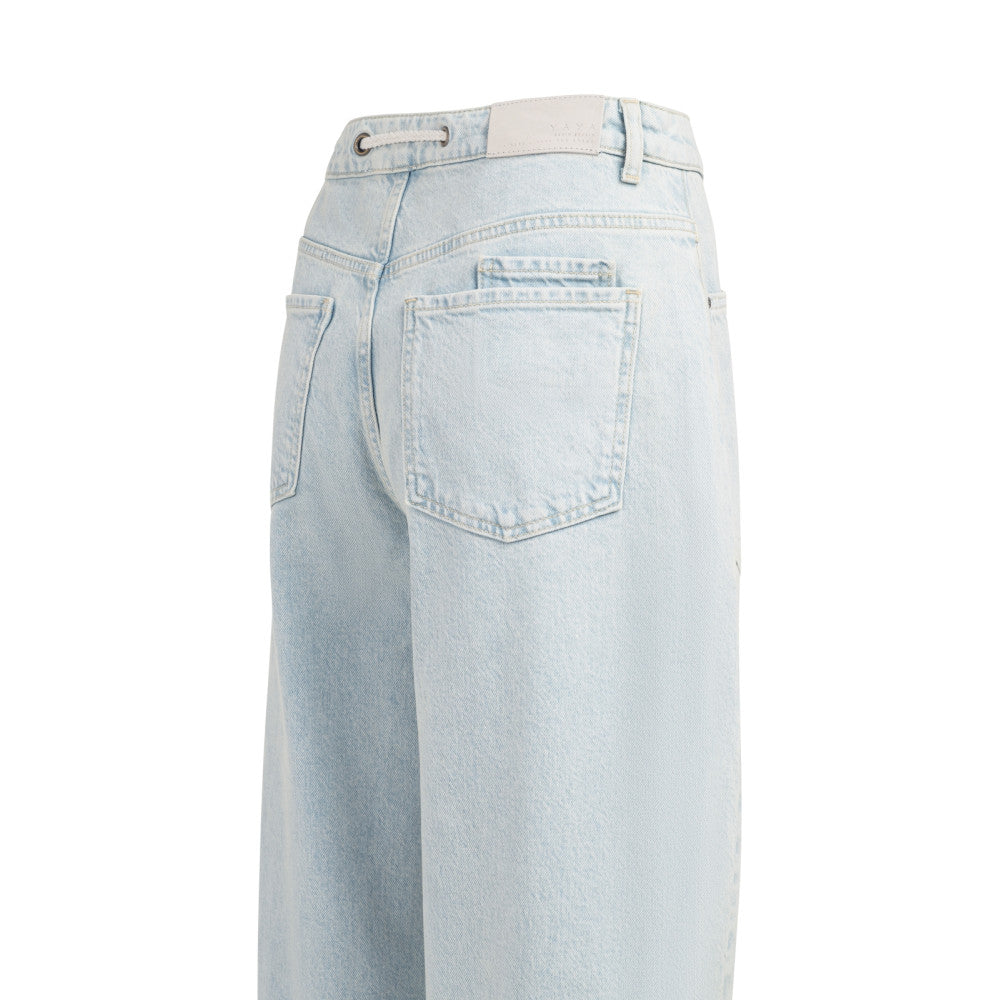 Yaya | Gekleurde Denim Koordsluiting Light Denim