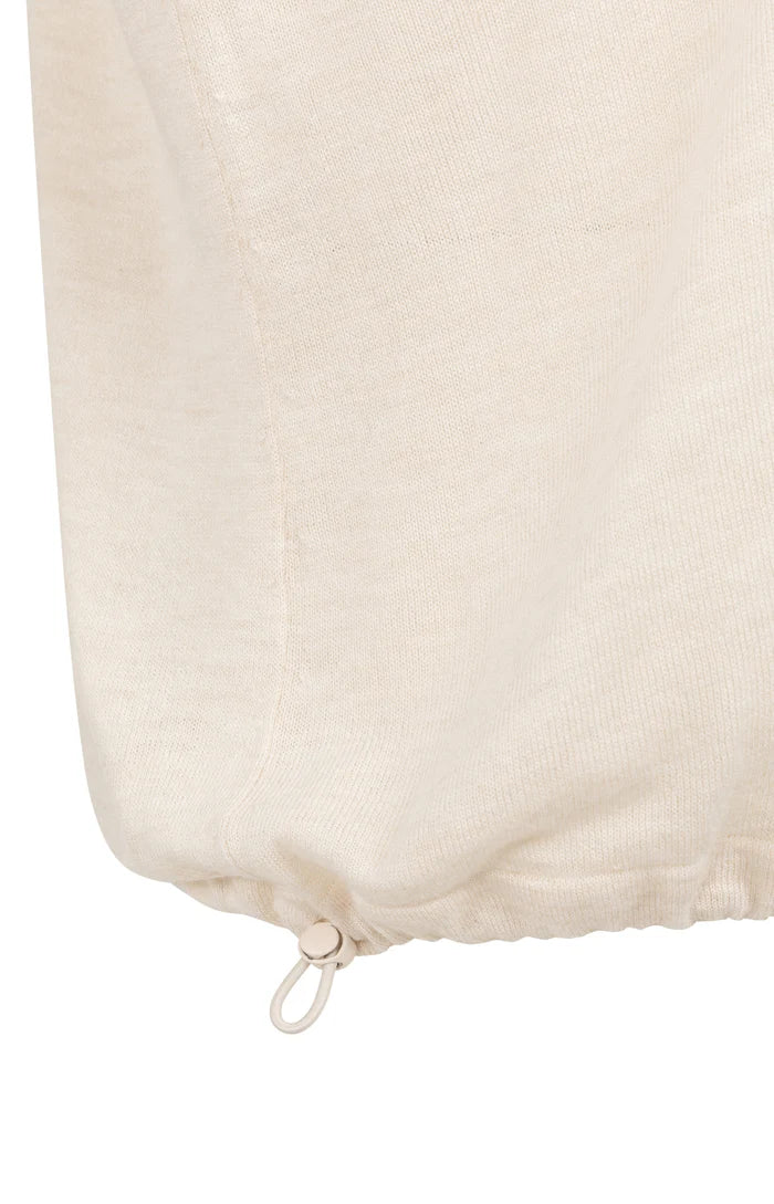 Yaya | Gebreide Polo met Koorddetail aan de Zoom Cloud Creme White