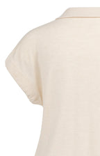 Yaya | Gebreide Polo met Koorddetail aan de Zoom Cloud Creme White