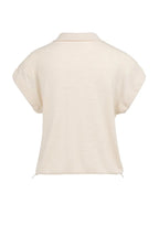 Yaya | Gebreide Polo met Koorddetail aan de Zoom Cloud Creme White