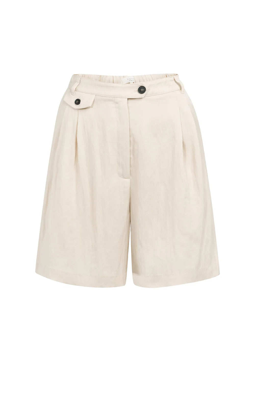 Yaya | Geweven Bermudashort met Langere Lengte Cloud Creme White