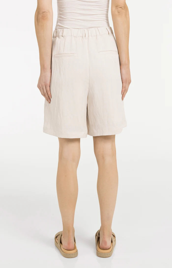 Yaya | Geweven Bermudashort met Langere Lengte Cloud Creme White