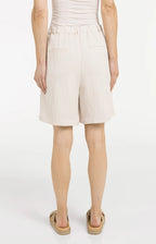 Yaya | Geweven Bermudashort met Langere Lengte Cloud Creme White