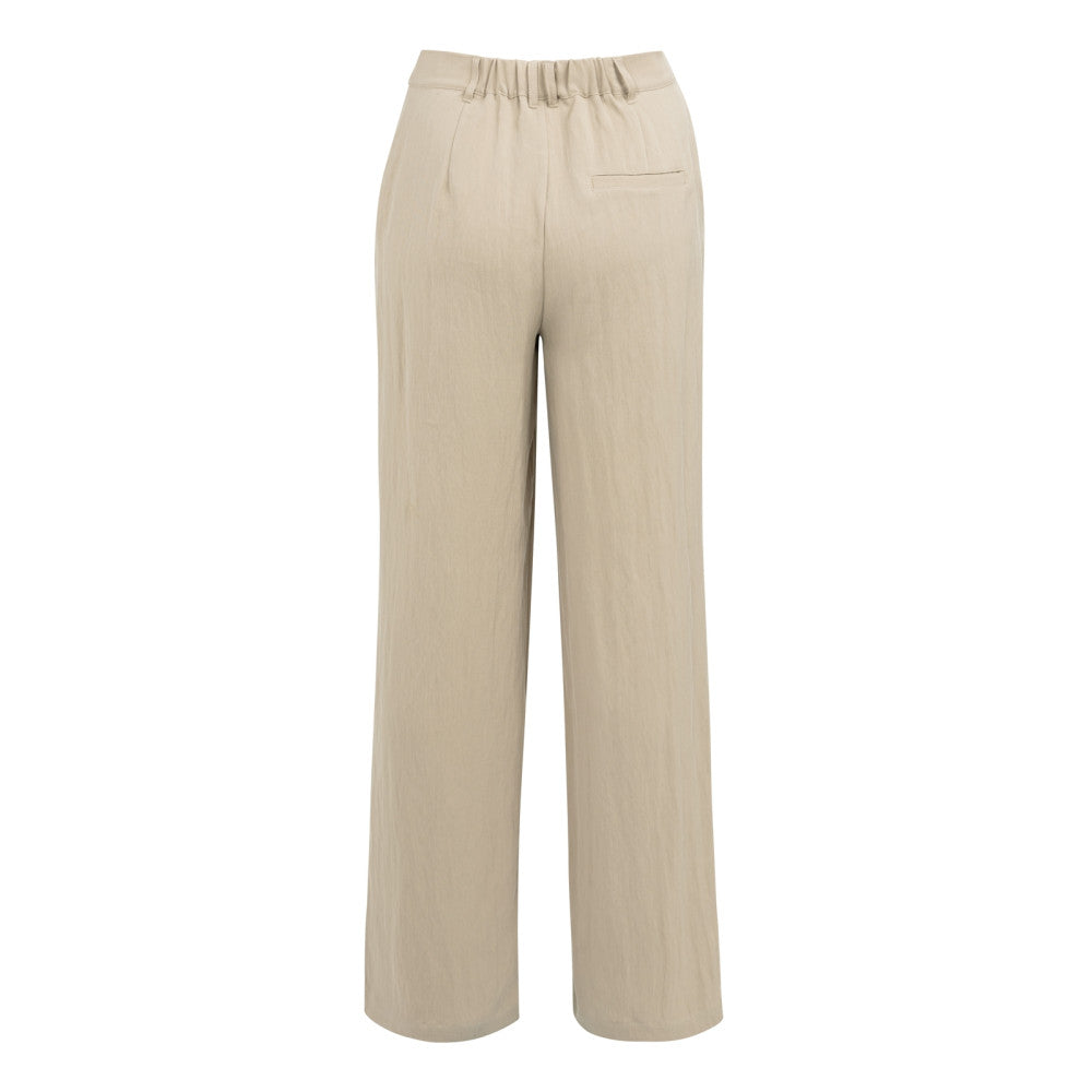 Yaya | Geweven Broek Wijde Pijpen Crockery Brown