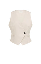 Yaya | Gilet met Asymmetrische Sluiting Cloud Creme White