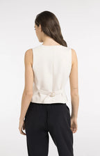 Yaya | Gilet met Asymmetrische Sluiting Cloud Creme White