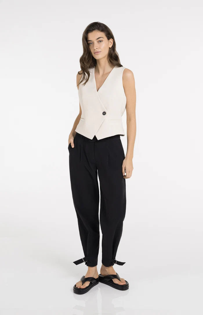 Yaya | Gilet met Asymmetrische Sluiting Cloud Creme White