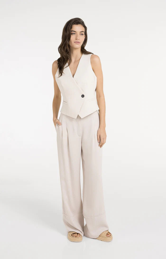Yaya | Gilet met Asymmetrische Sluiting Cloud Creme White