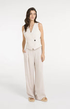 Yaya | Gilet met Asymmetrische Sluiting Cloud Creme White