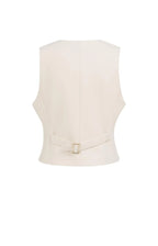 Yaya | Gilet met Asymmetrische Sluiting Cloud Creme White