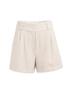 Yaya | High Waist Short van Linnenmix Cloud Creme White