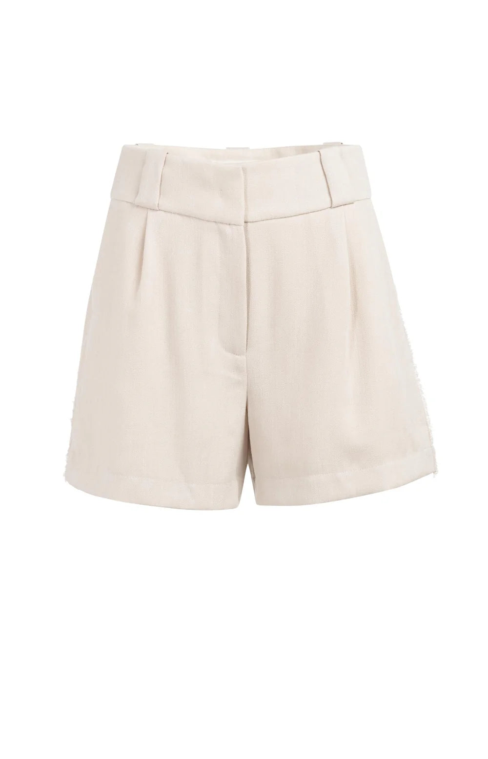 Yaya | High Waist Short van Linnenmix Cloud Creme White