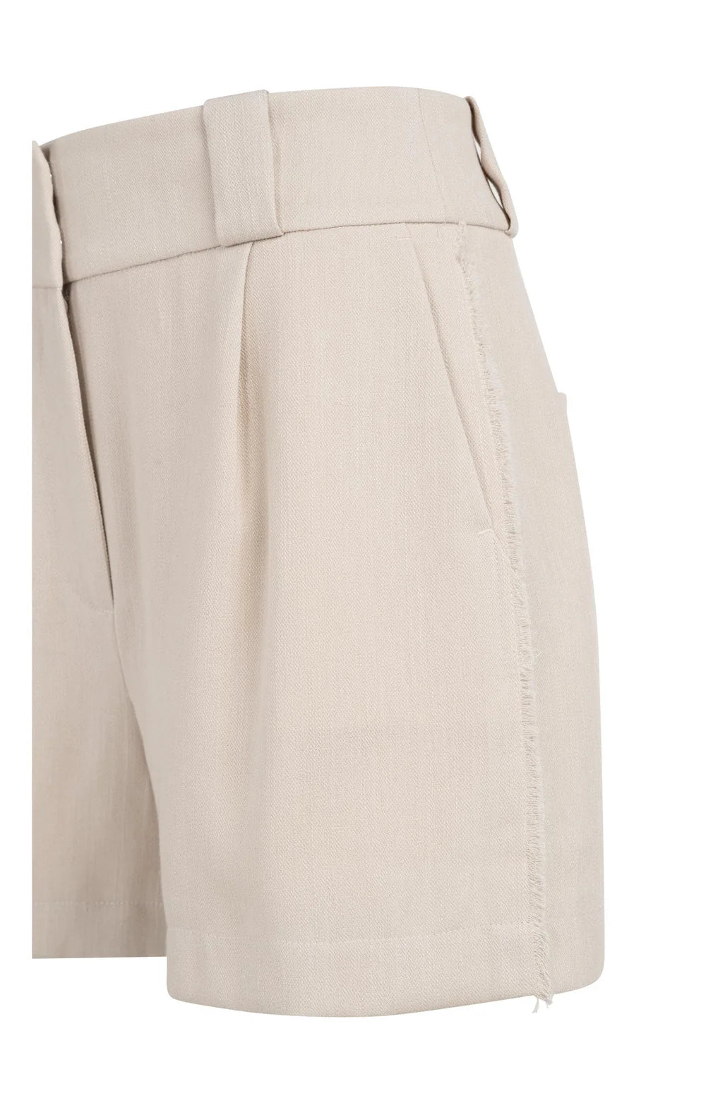 Yaya | High Waist Short van Linnenmix Cloud Creme White