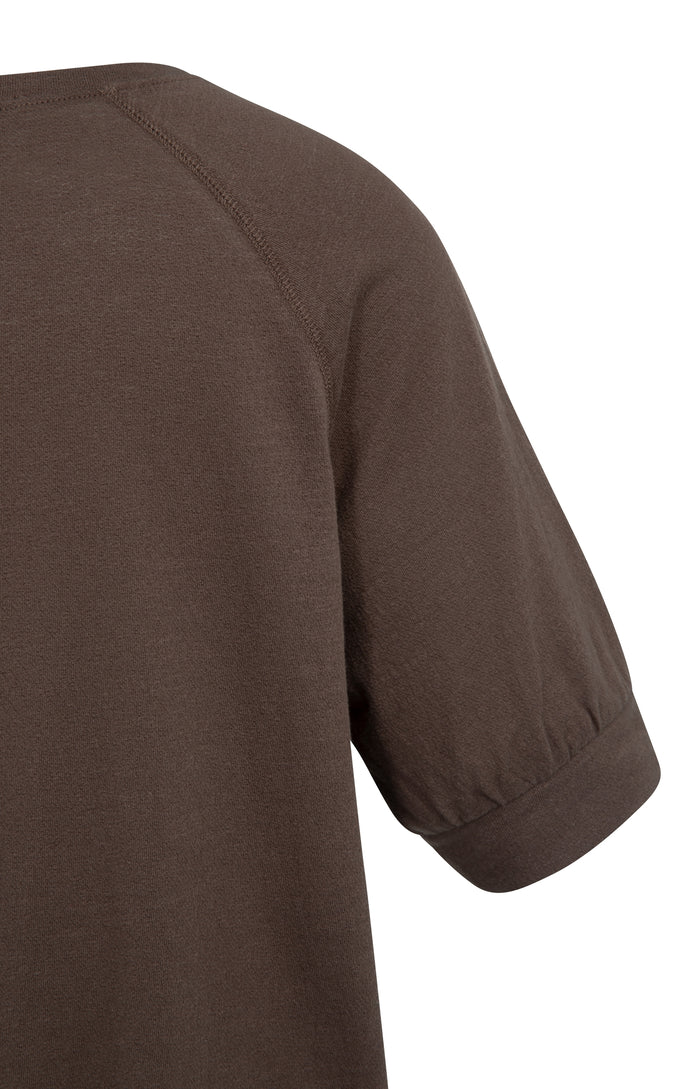 Yaya | Jersey Top met Gebriede Structuur Chocolate Martini Brown