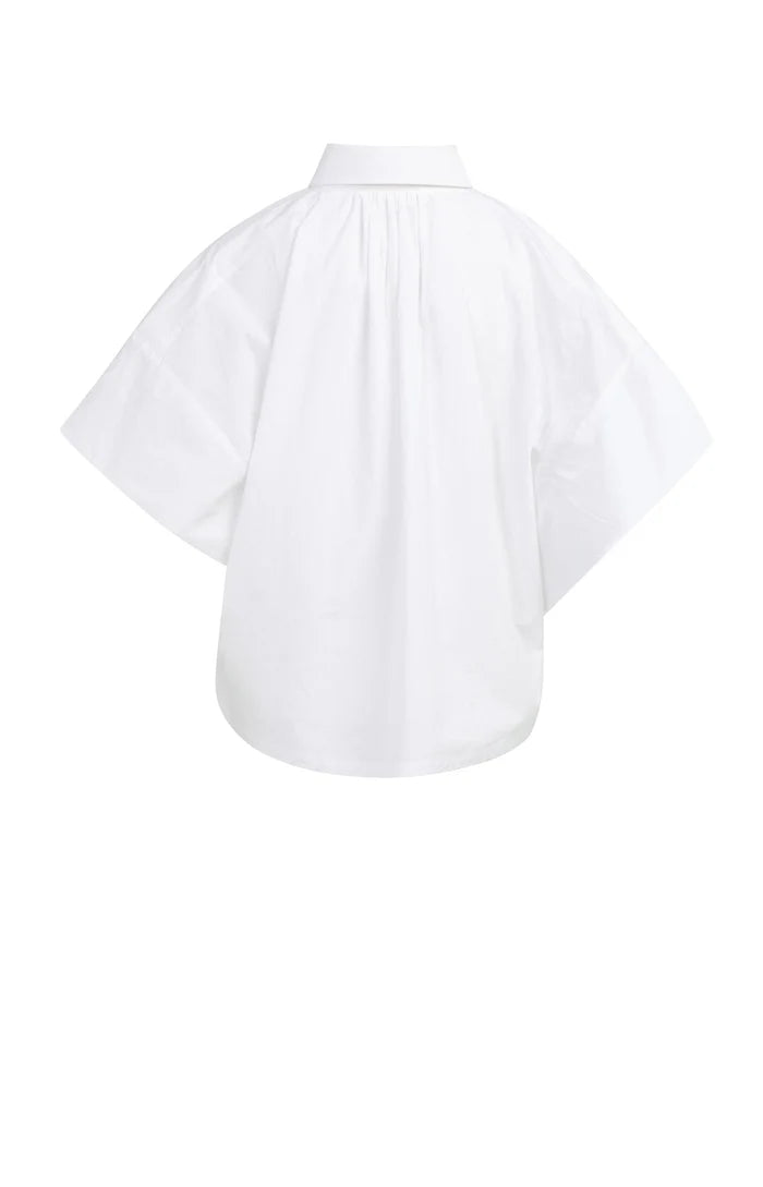 Yaya | Oversized Blouse met Mouwdetail Pure White