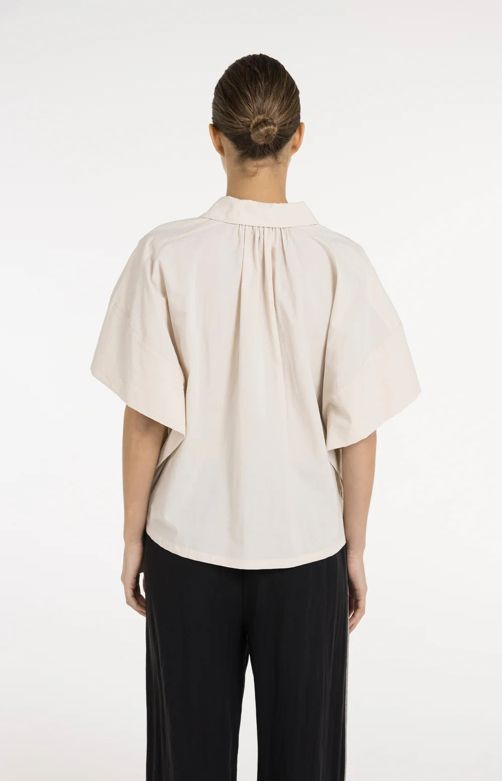 Yaya | Oversized Blouse met Mouwdetail  Cloud Creme White