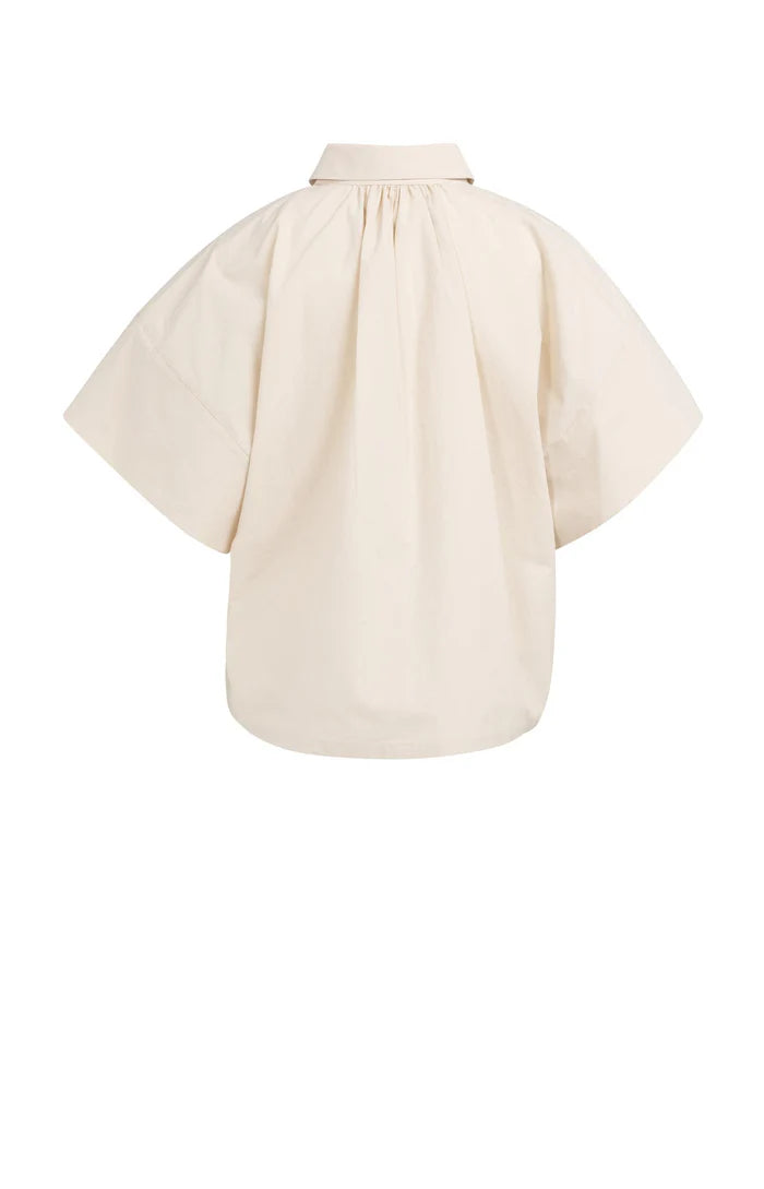 Yaya | Oversized Blouse met Mouwdetail  Cloud Creme White