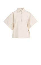 Yaya | Oversized Blouse met Mouwdetail  Cloud Creme White