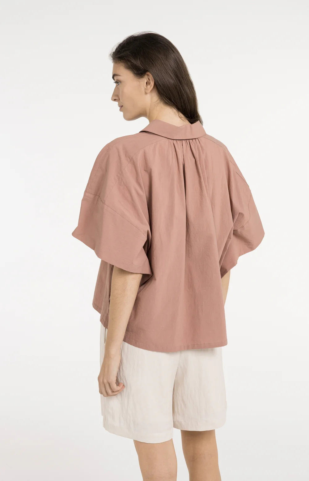 Yaya | Oversized Blouse met Mouwdetail Burlwood Pink