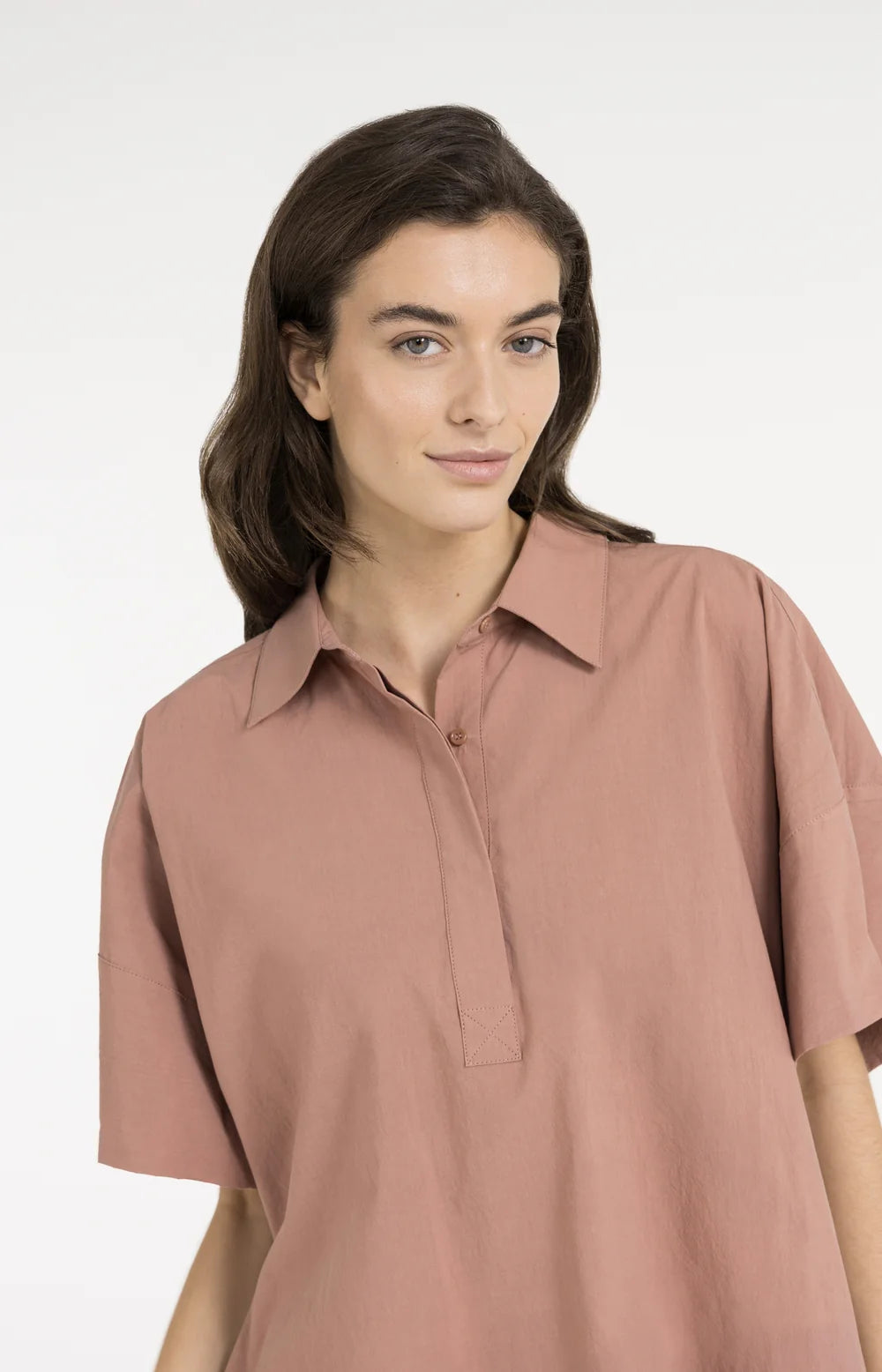 Yaya | Oversized Blouse met Mouwdetail Burlwood Pink