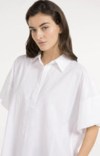 Yaya | Oversized Blouse met Mouwdetail Pure White
