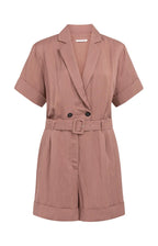 Yaya | Playsuit met Dubbele Knopen en Ceintuur Burlwood Pink