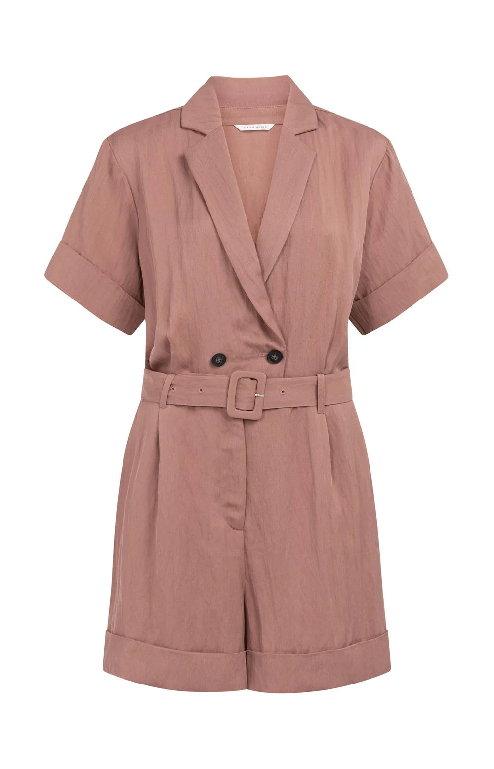 Yaya | Playsuit met Dubbele Knopen en Ceintuur Burlwood Pink