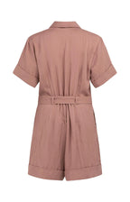 Yaya | Playsuit met Dubbele Knopen en Ceintuur Burlwood Pink