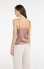 Yaya | Singlet met Smalle Bandjes en Subtiele V-inkeping Burlwood Pink